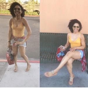 Yellow bodysuit body suit